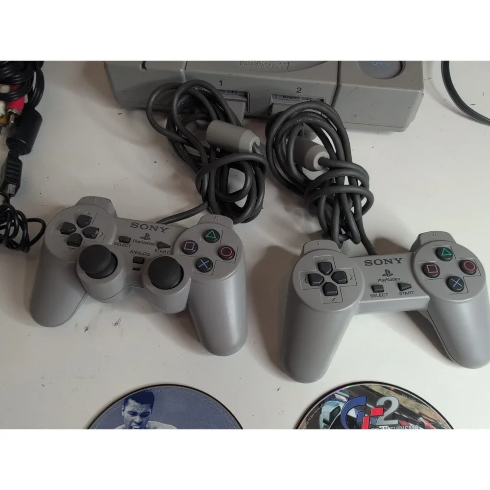 Sony PlayStation 1 PS1 Console Bundle SCPH-5501  w Controllers Cords Games More!